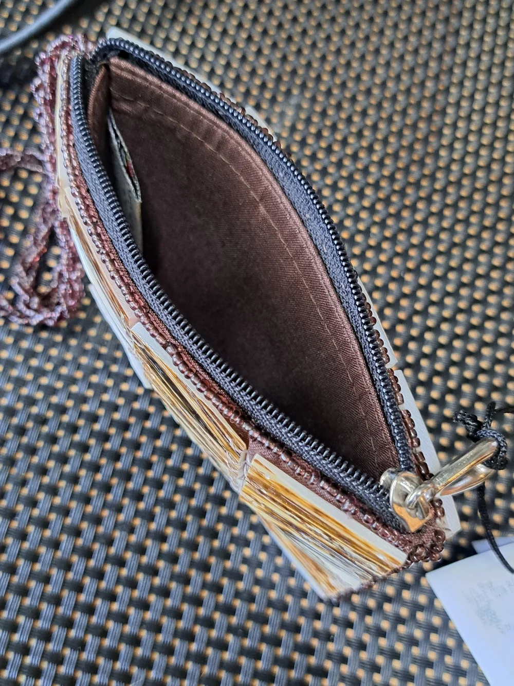Mad By Design Mother Of Pearl Tiles With Natural Horn Tiles Wristlet Or Change